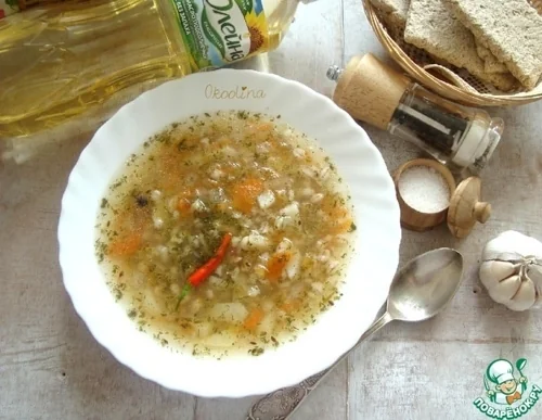 Постный и быстрый рассольник с овсянкой